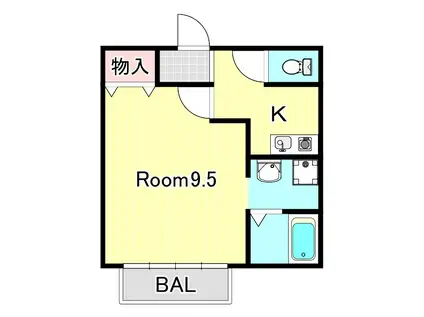 近江鉄道本線 日野駅(滋賀) 徒歩15分 2階建 築28年(1K/1階)の間取り写真