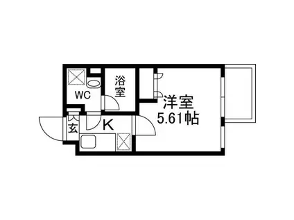 グランアセット自由が丘(1K/3階)の間取り写真