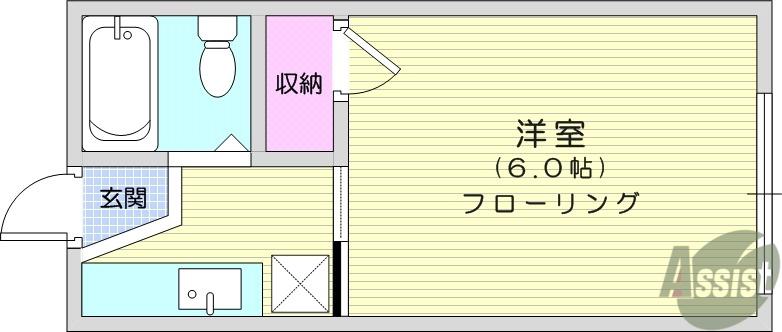 コーポラスプレザント(1K/1階)の間取り写真