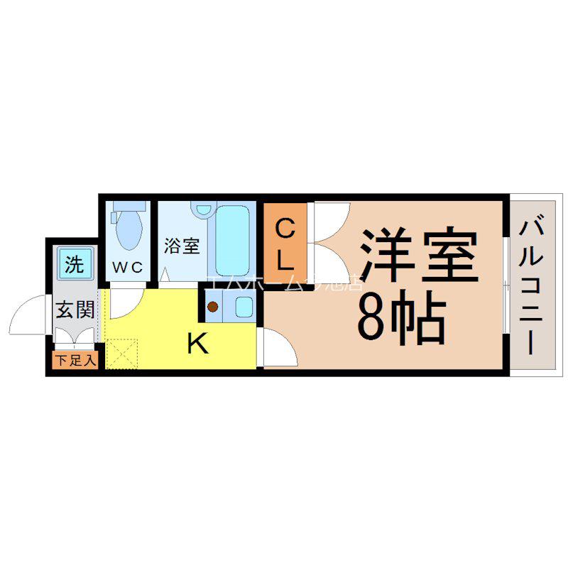 ベル千種(1K/3階)の間取り写真