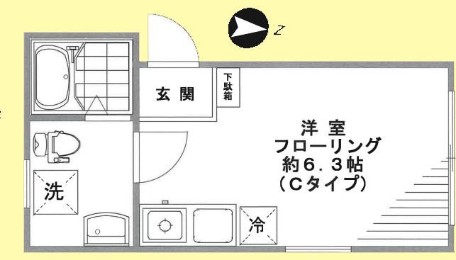 CICADA SAKURAJOSUI(ワンルーム/3階)の間取り写真