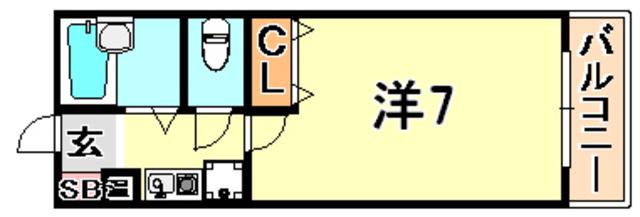 エルマール御影(1K/3階)の間取り写真