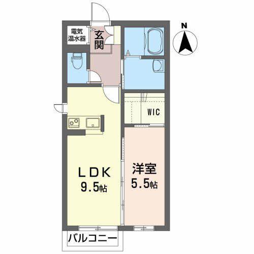 シャーメゾン不来方II(1LDK/2階)の間取り写真