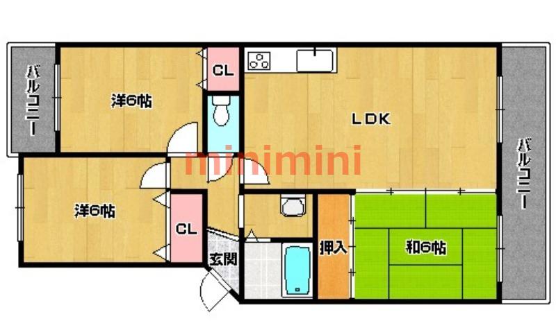 クレサンテール(3LDK/1階)の間取り写真