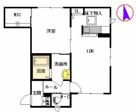 エスプリド宿町(1LDK/1階)の間取り写真