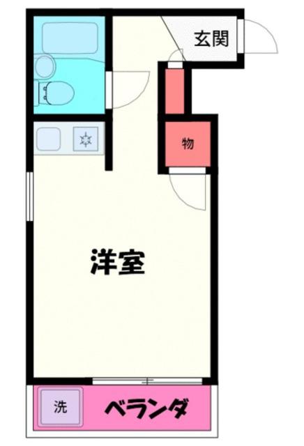 砂川ロイヤルハイツ(ワンルーム/1階)の間取り写真