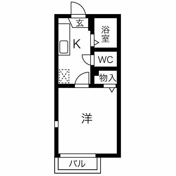 クァトルセゾン六甲道(ワンルーム/1階)の間取り写真