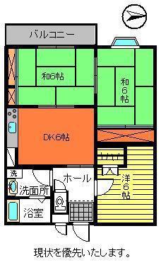 リバーサイド長町(3DK/3階)の間取り写真