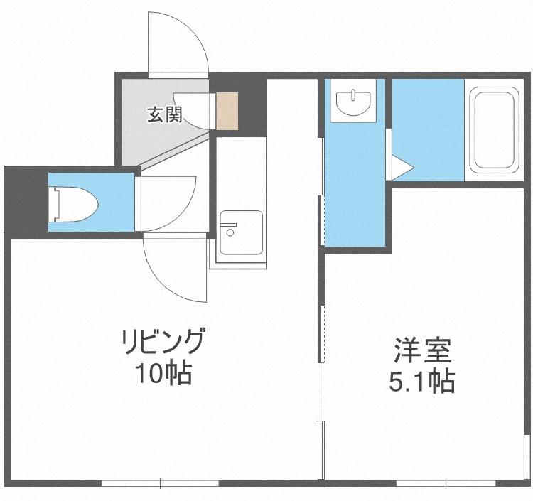 メゾンB&M(1LDK/2階)の間取り写真
