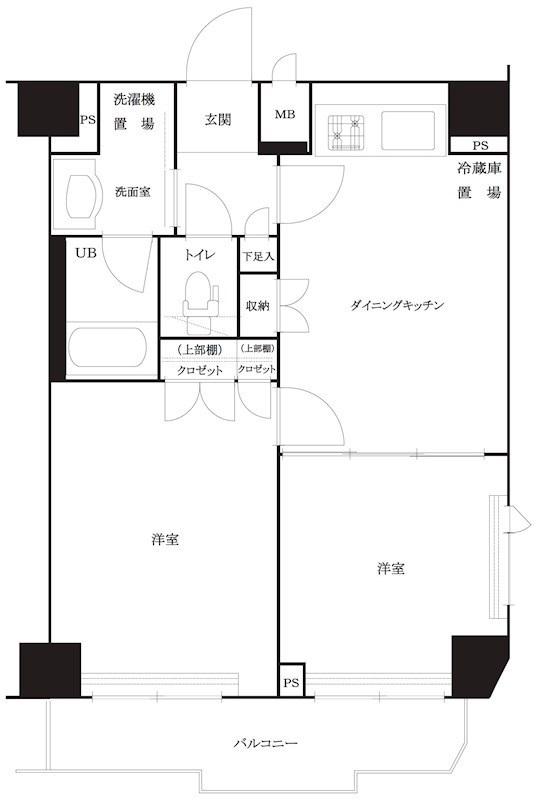 ルーブル京浜蒲田(2DK/8階)の間取り写真