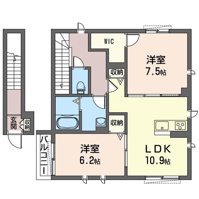 エトワールM(2LDK/2階)の間取り写真