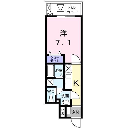 ブエノウノ 三軒茶屋(1K/3階)の間取り写真