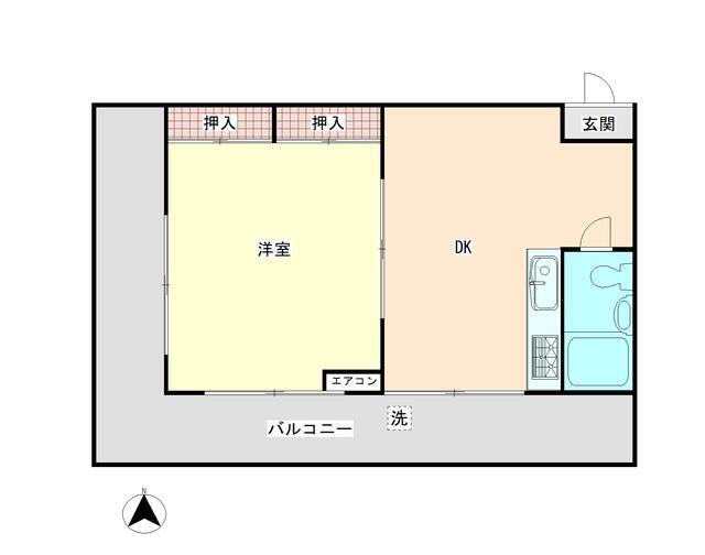 池袋マンション(1DK/4階)の間取り写真