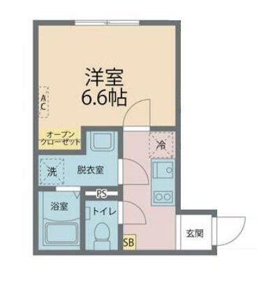 カインドネス八王子散田(1K/3階)の間取り写真