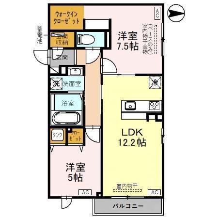 ブラン シャレム(2LDK/1階)の間取り写真