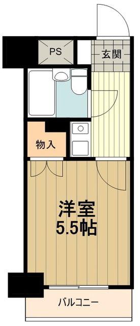 ライオンズマンション西八王子第3(1K/2階)の間取り写真