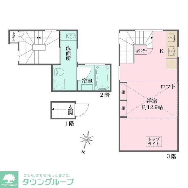 グランエッグス新宿中井(ワンルーム/3階)の間取り写真