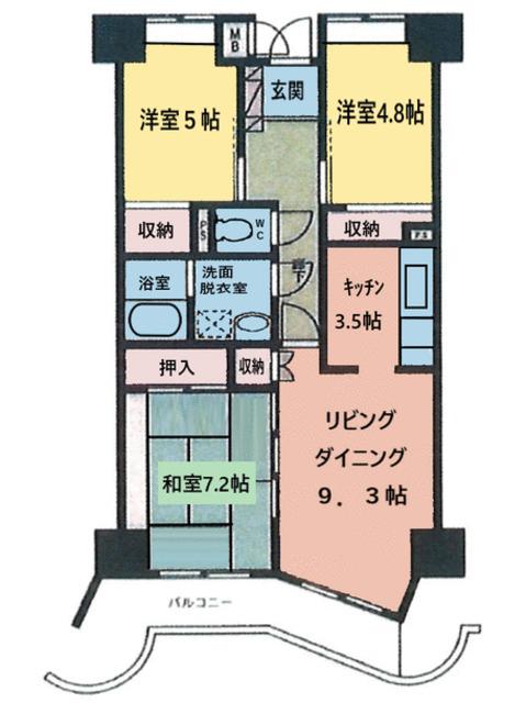 NFプラザII(3LDK/10階)の間取り写真