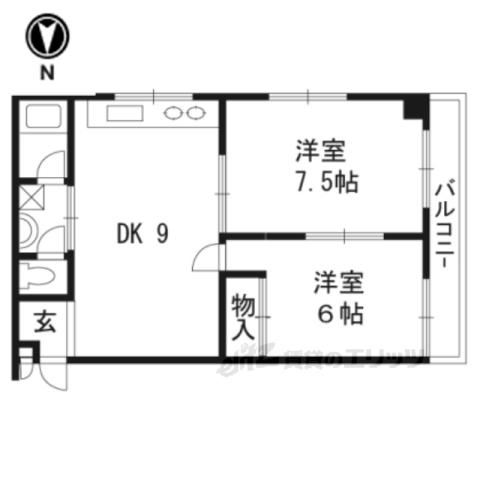 蒼TERRACE桃山城3(2LDK/1階)の間取り写真