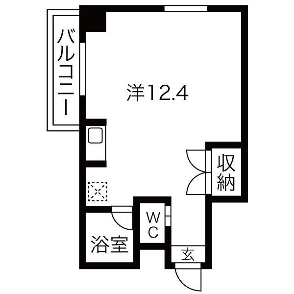 ライセル里(ワンルーム/7階)の間取り写真