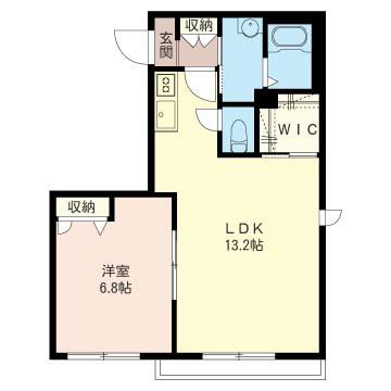 ステーションビュー二宮(1LDK/2階)の間取り写真