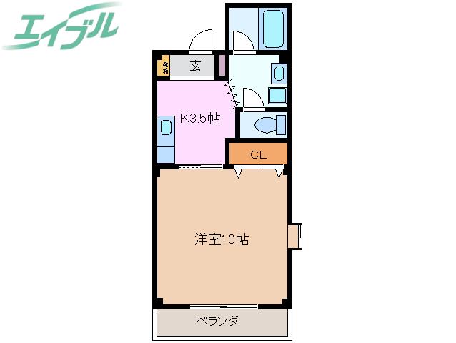 コーキア泊山崎(1K/1階)の間取り写真
