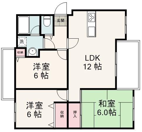 シー・ガーデン(3LDK/1階)の間取り写真