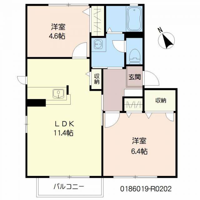 アークガーデンR(2LDK/2階)の間取り写真