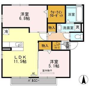 アムルーズ A(2LDK/2階)の間取り写真