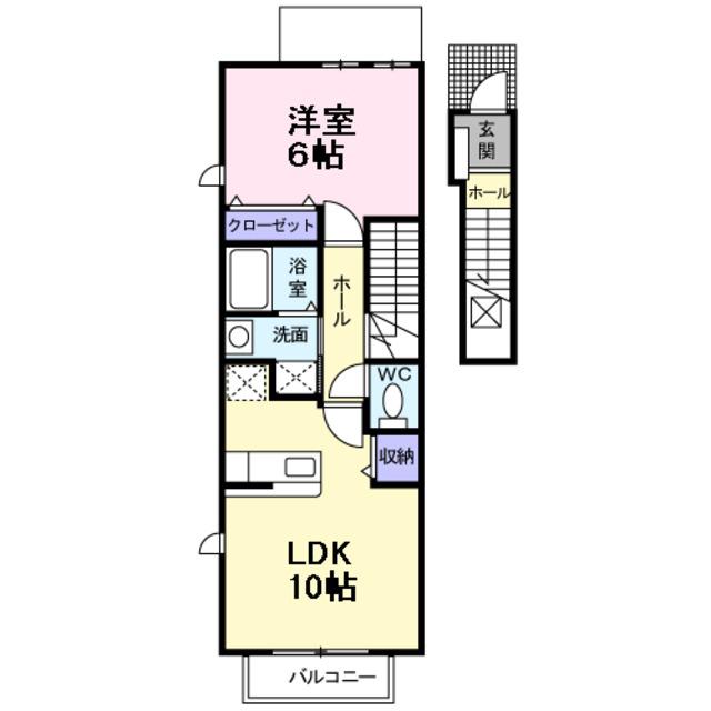 ヴィオラ(1LDK/2階)の間取り写真