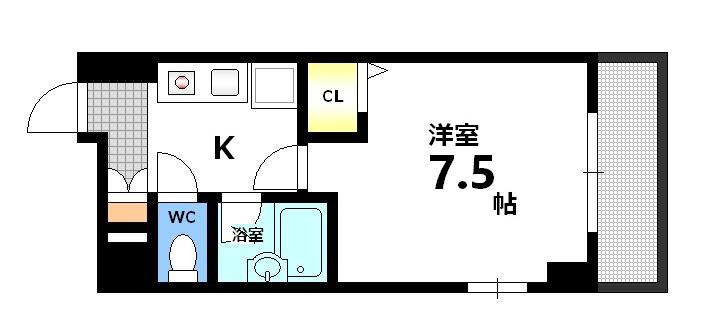 第2片山ビル(1K/4階)の間取り写真