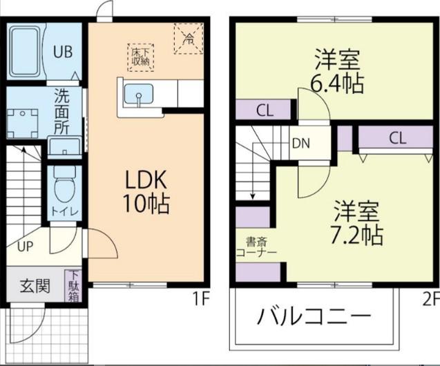 VILLA ARIETTA(2LDK/1階)の間取り写真