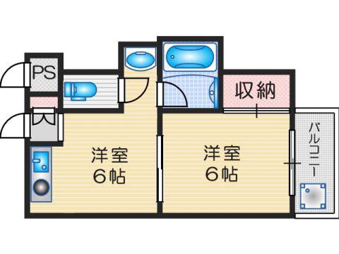 フォアール武庫之荘(1DK/4階)の間取り写真