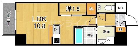 ONLYONE布施(1LDK/4階)の間取り写真