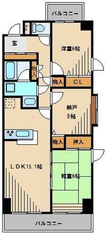 プロスペクト浦和常盤(3LDK/4階)の間取り写真
