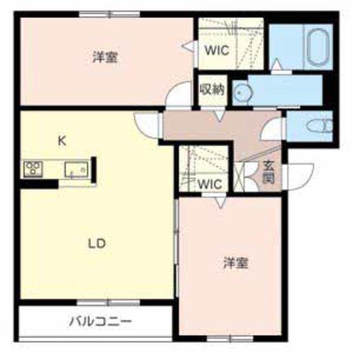 ラヴィ アンソレイエ(2LDK/2階)の間取り写真