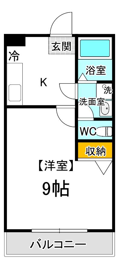 クレフラスト奥田本町(1K/2階)の間取り写真