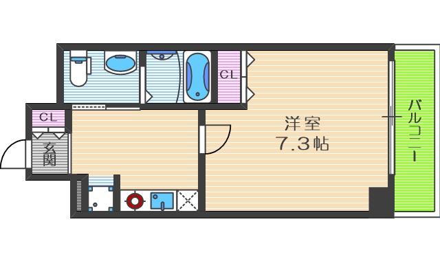 セイワパレス 堂島シティ(1K/8階)の間取り写真