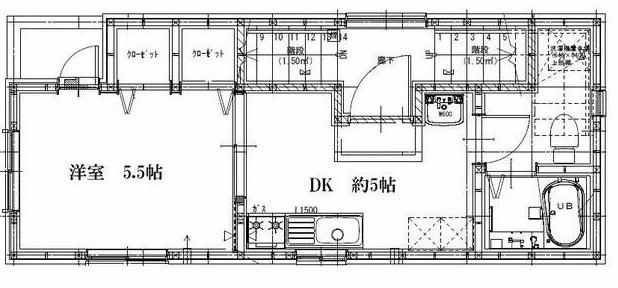 オリンピース東白楽(1K/2階)の間取り写真