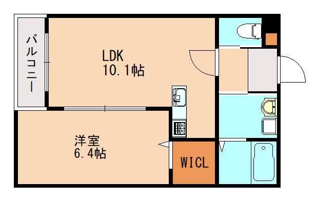 LILIA飯塚(1LDK/2階)の間取り写真