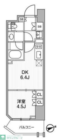 ディームス蔵前RESIDENCE(1DK/3階)の間取り写真