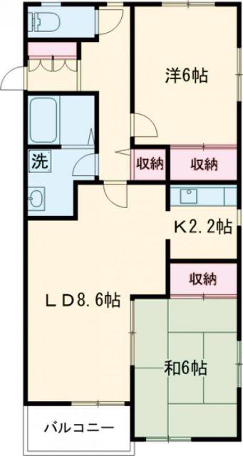 コープ成美木(2LDK/1階)の間取り写真