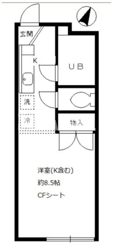 コルシード祐天寺(ワンルーム/1階)の間取り写真