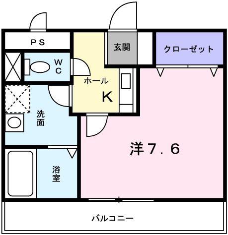 ラフィネ(1K/1階)の間取り写真