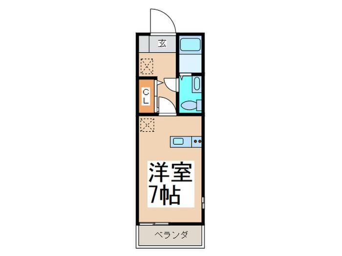 GREEN LAGOON 上山2丁目(ワンルーム/1階)の間取り写真