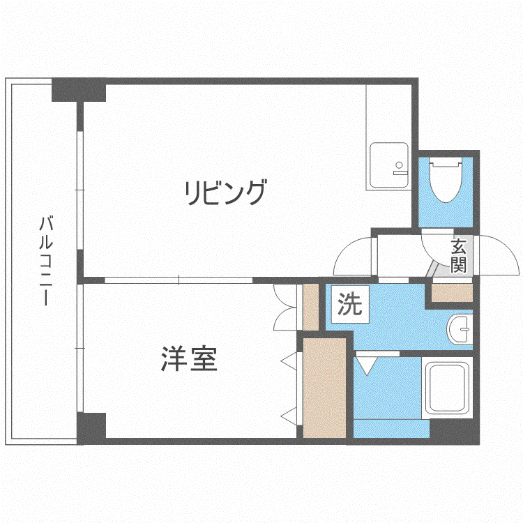 シャンブルドロア菊水(1LDK/5階)の間取り写真