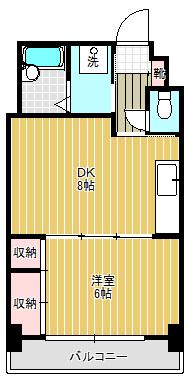 キャピタル808(1DK/3階)の間取り写真