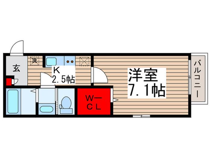 二和壱番館(1K/2階)の間取り写真