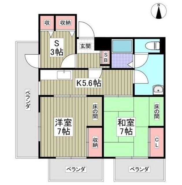 URBAN TERRACE亀有(2SK/7階)の間取り写真