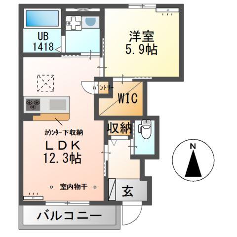 プロスパー(1LDK/1階)の間取り写真